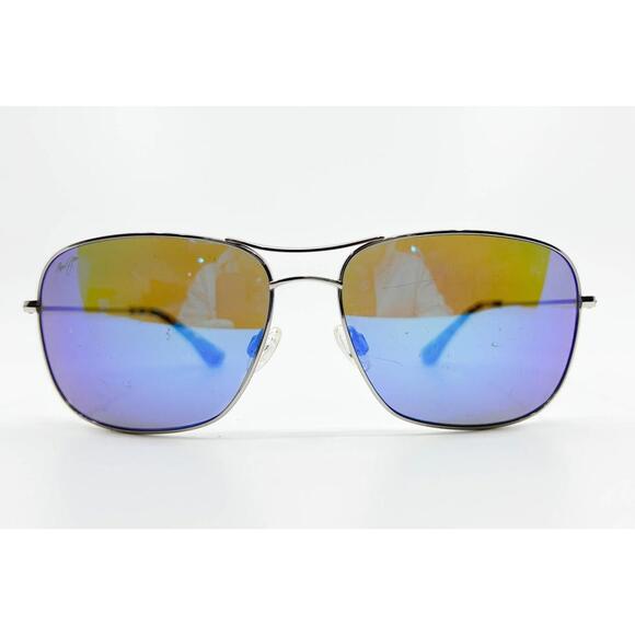 Maui Jim Sunglasses Frame BREEZEWAY MJ773-17Silver Black Lens 63-16-143 7859